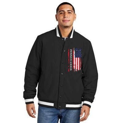 Pennsylvania Usa Flag Insulated Varsity Jacket