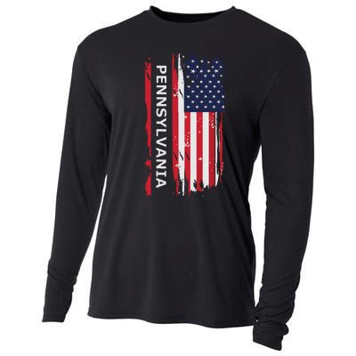 Pennsylvania Usa Flag Cooling Performance Long Sleeve Crew