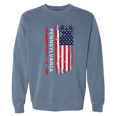 Pennsylvania Usa Flag Garment-Dyed Sweatshirt