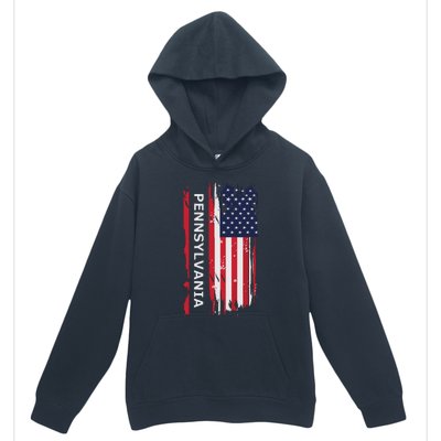 Pennsylvania Usa Flag Urban Pullover Hoodie