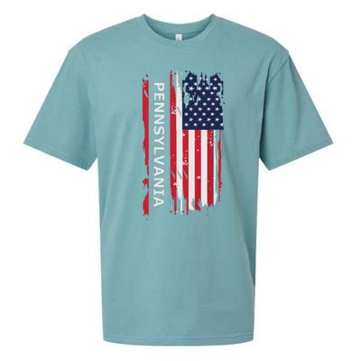 Pennsylvania Usa Flag Sueded Cloud Jersey T-Shirt