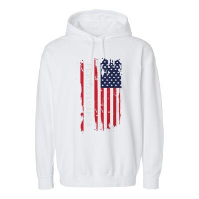 Pennsylvania Usa Flag Garment-Dyed Fleece Hoodie