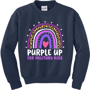 Purple Up For Military Month Military Child Rainbow Kids Sweatshirt