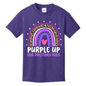 Purple Up For Military Month Military Child Rainbow Kids T-Shirt