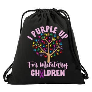 Purple Up For Military Children Tree Month Of Military Child Drawstring Bag