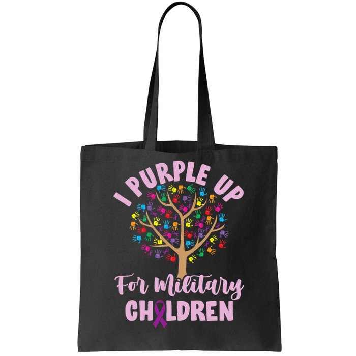 Purple Up For Military Children Tree Month Of Military Child Tote Bag