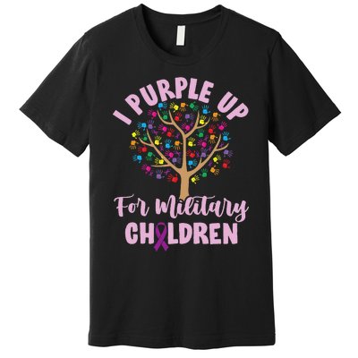 Purple Up For Military Children Tree Month Of Military Child Premium T-Shirt