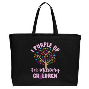 Purple Up For Military Children Tree Month Of Military Child Cotton Canvas Jumbo Tote