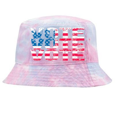 Patriotic US Flag VOTE Midterm Election Voter Tie-Dyed Bucket Hat