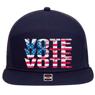 Patriotic US Flag VOTE Midterm Election Voter 7 Panel Mesh Trucker Snapback Hat