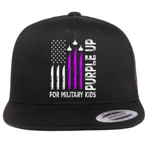 Purple Up For Military Child Month Flat Bill Trucker Hat