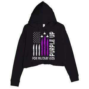 Purple Up For Military Child Month Crop Fleece Hoodie