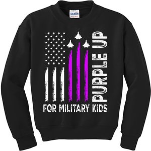 Purple Up For Military Child Month Kids Sweatshirt