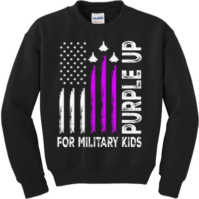 Purple Up For Military Child Month Kids Sweatshirt