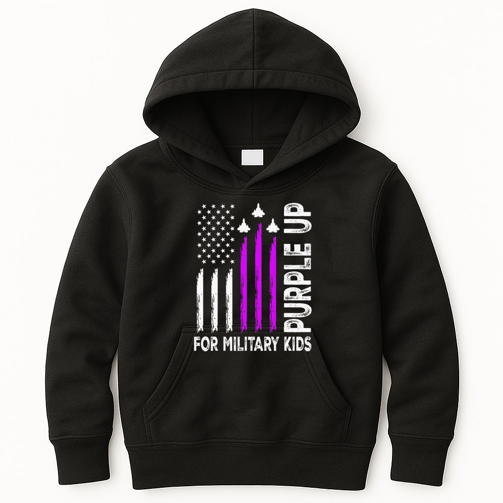 Purple Up For Military Child Month Kids Hoodie