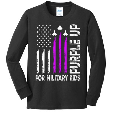 Purple Up For Military Child Month Kids Long Sleeve Shirt