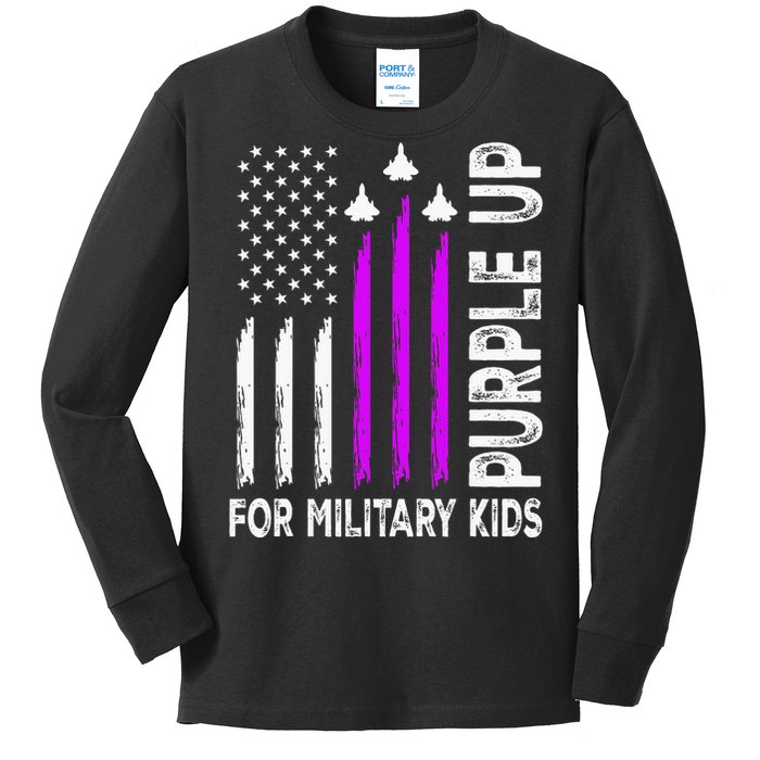 Purple Up For Military Child Month Kids Long Sleeve Shirt