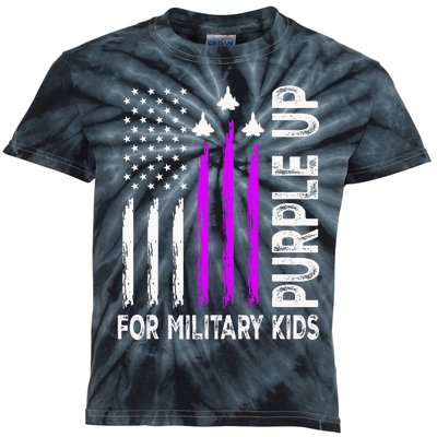 Purple Up For Military Child Month Kids Tie-Dye T-Shirt