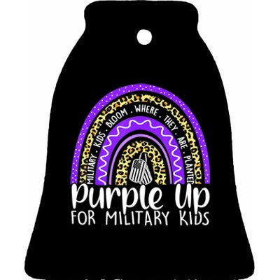 Purple Up For Military Cool Month Of The Military Child Ceramic Bell Ornament