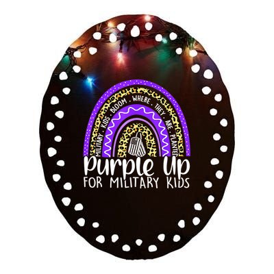 Purple Up For Military Cool Month Of The Military Child Ceramic Oval Ornament