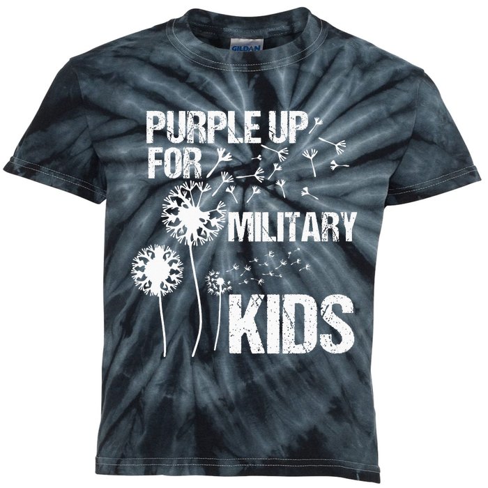 Purple Up for Military Month of the Military Child Kids Tie-Dye T-Shirt