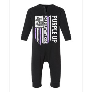 Purple Up For Military Child Month Infant Fleece One Piece