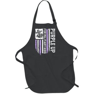 Purple Up For Military Child Month Full-Length Apron With Pockets