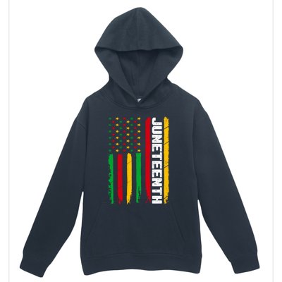 Patriotic Usa Flag Black Independence Day African Juneteenth Meaningful Gift Urban Pullover Hoodie