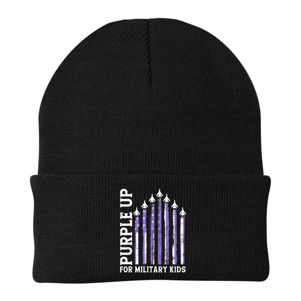 Purple Up For Military Child Month Air Force Beanie