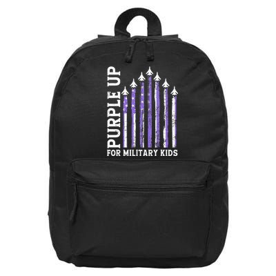 Purple Up For Military Child Month Air Force 16 in Basic Backpack