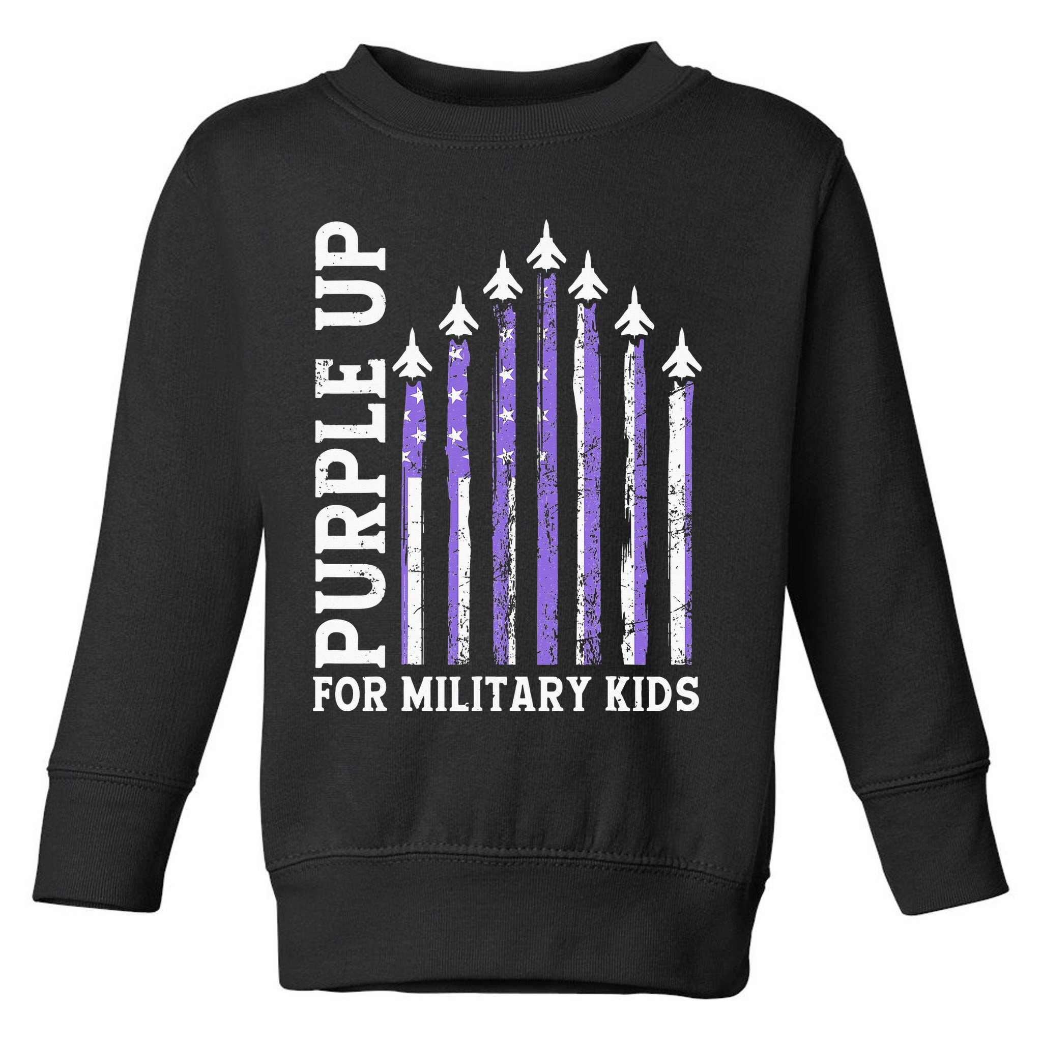 Purple Up For Military Child Month Air Force Toddler Sweatshirt