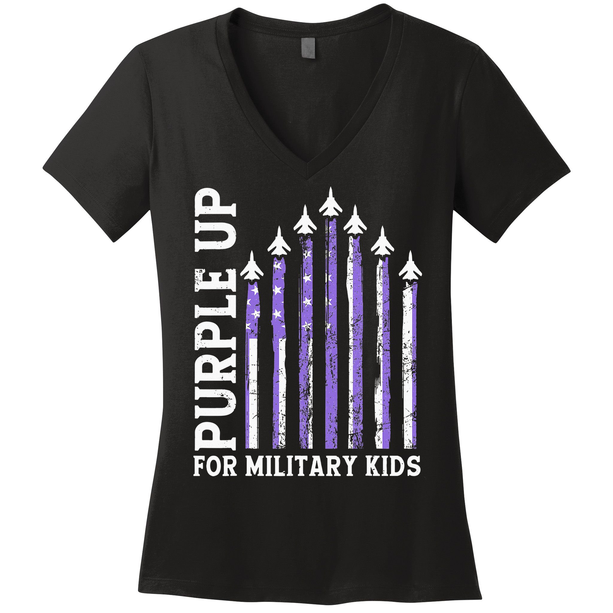 Purple Up For Military Child Month Air Force Women's V-Neck T-Shirt