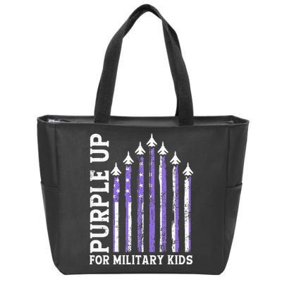 Purple Up For Military Child Month Air Force Zip Tote Bag