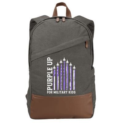 Purple Up For Military Child Month Air Force Cotton Canvas Backpack