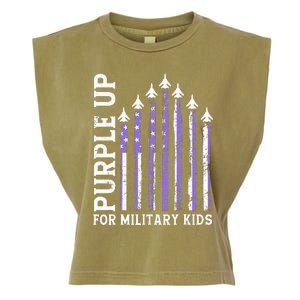 Purple Up For Military Child Month Air Force Garment-Dyed Women's Muscle Tee