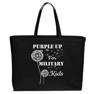 Purple Up For Military Month Of The Military Child Cotton Canvas Jumbo Tote