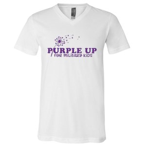 Purple Up For Military Child Military Child Month Awareness Military V-Neck T-Shirt