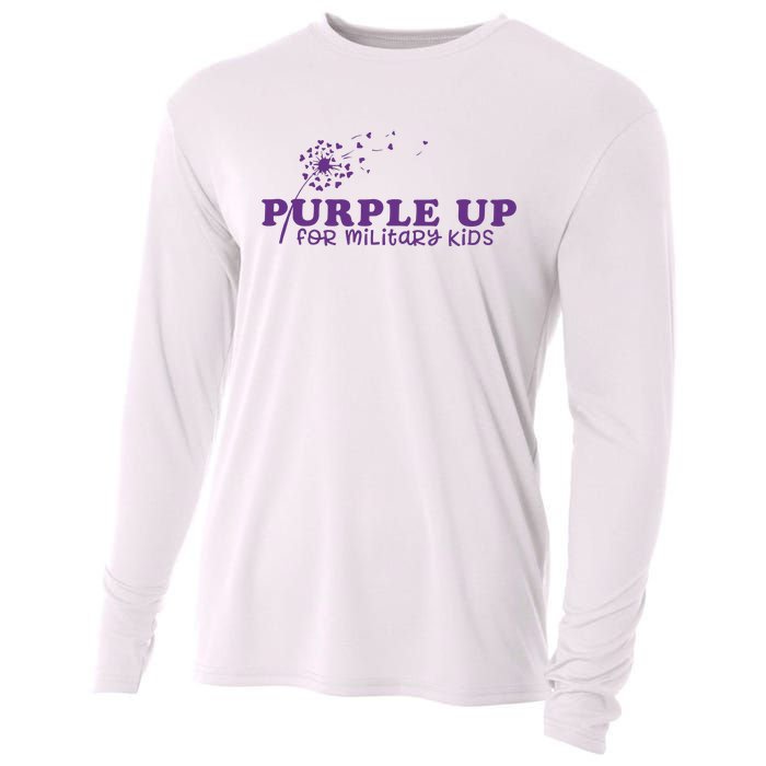 Purple Up For Military Child Military Child Month Awareness Military Cooling Performance Long Sleeve Crew