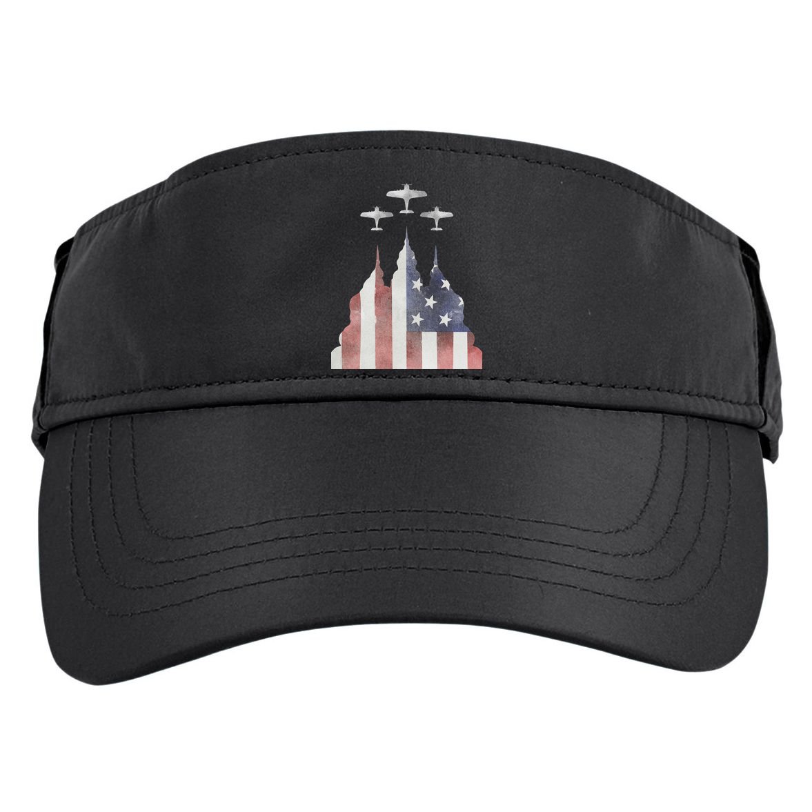 Patriotic Usa Flag Fighter Jets 4th Of July Adult Drive Performance Visor