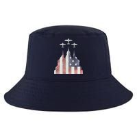 Patriotic Usa Flag Fighter Jets 4th Of July Cool Comfort Performance Bucket Hat