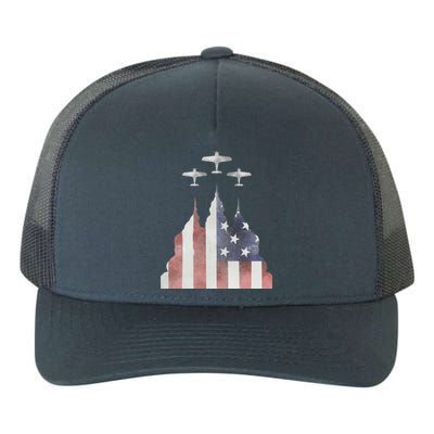 Patriotic Usa Flag Fighter Jets 4th Of July Yupoong Adult 5-Panel Trucker Hat