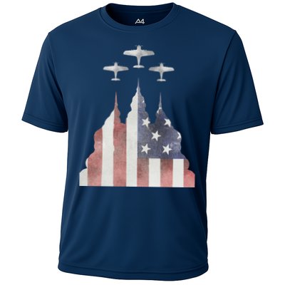 Patriotic Usa Flag Fighter Jets 4th Of July Performance Shirt