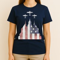 Patriotic Usa Flag Fighter Jets 4th Of July T-Shirt