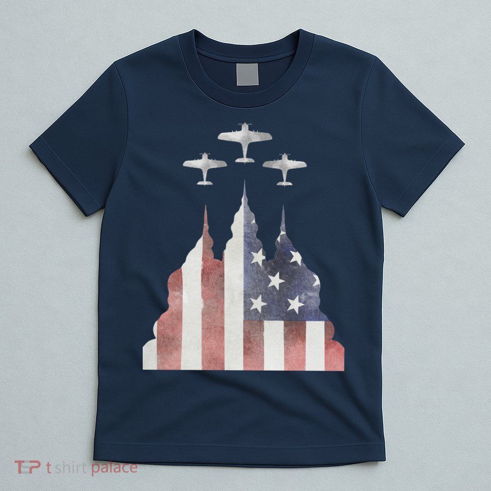 Patriotic Usa Flag Fighter Jets 4th Of July T-Shirt