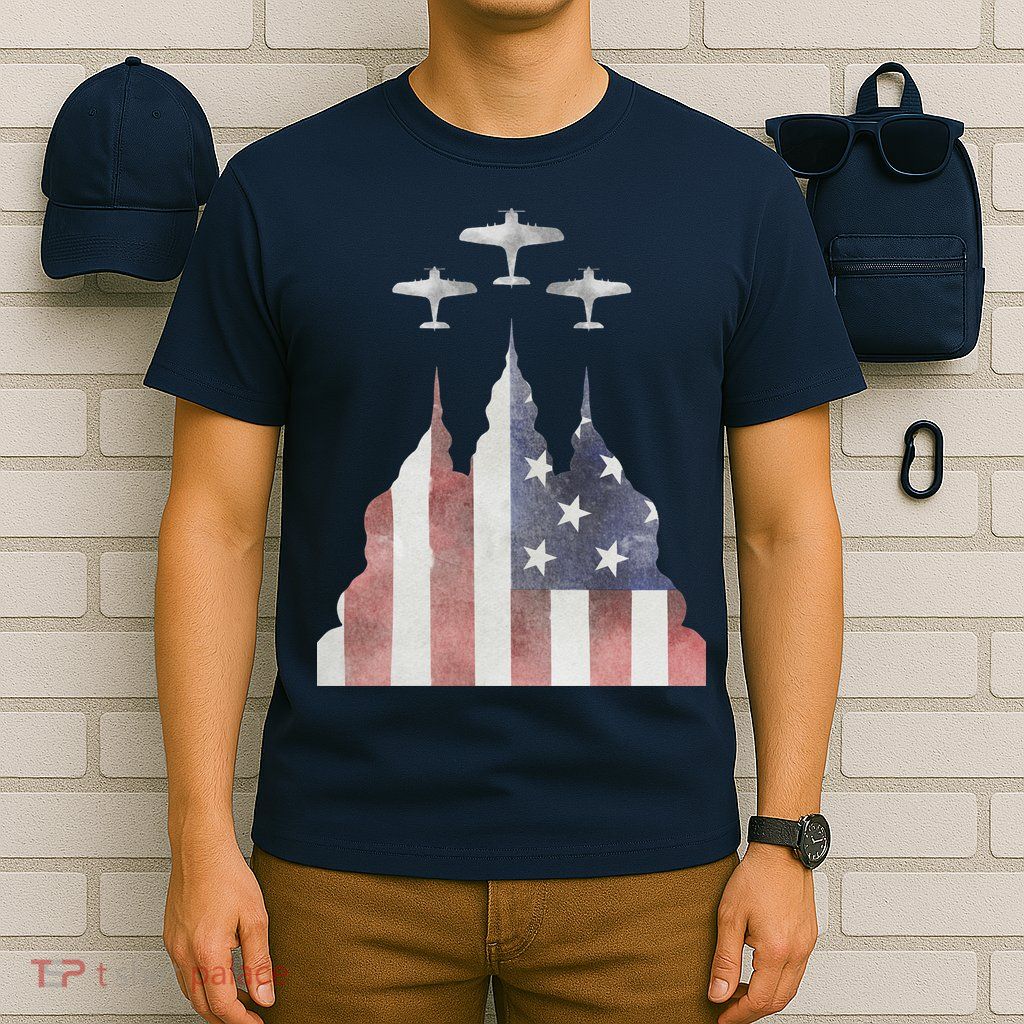 Patriotic Usa Flag Fighter Jets 4th Of July T-Shirt