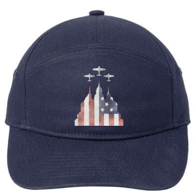 Patriotic Usa Flag Fighter Jets 4th Of July 7-Panel Snapback Hat