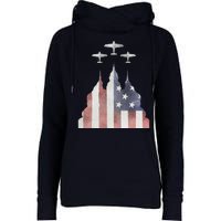 Patriotic Usa Flag Fighter Jets 4th Of July Womens Funnel Neck Pullover Hood