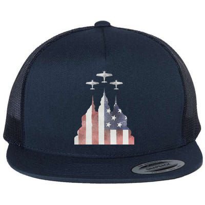 Patriotic Usa Flag Fighter Jets 4th Of July Flatbill Hat