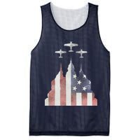 Patriotic Usa Flag Fighter Jets 4th Of July Mesh Reversible Basketball Jersey Tank