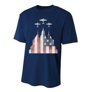 Patriotic Usa Flag Fighter Jets 4th Of July Performance Sprint T-Shirt